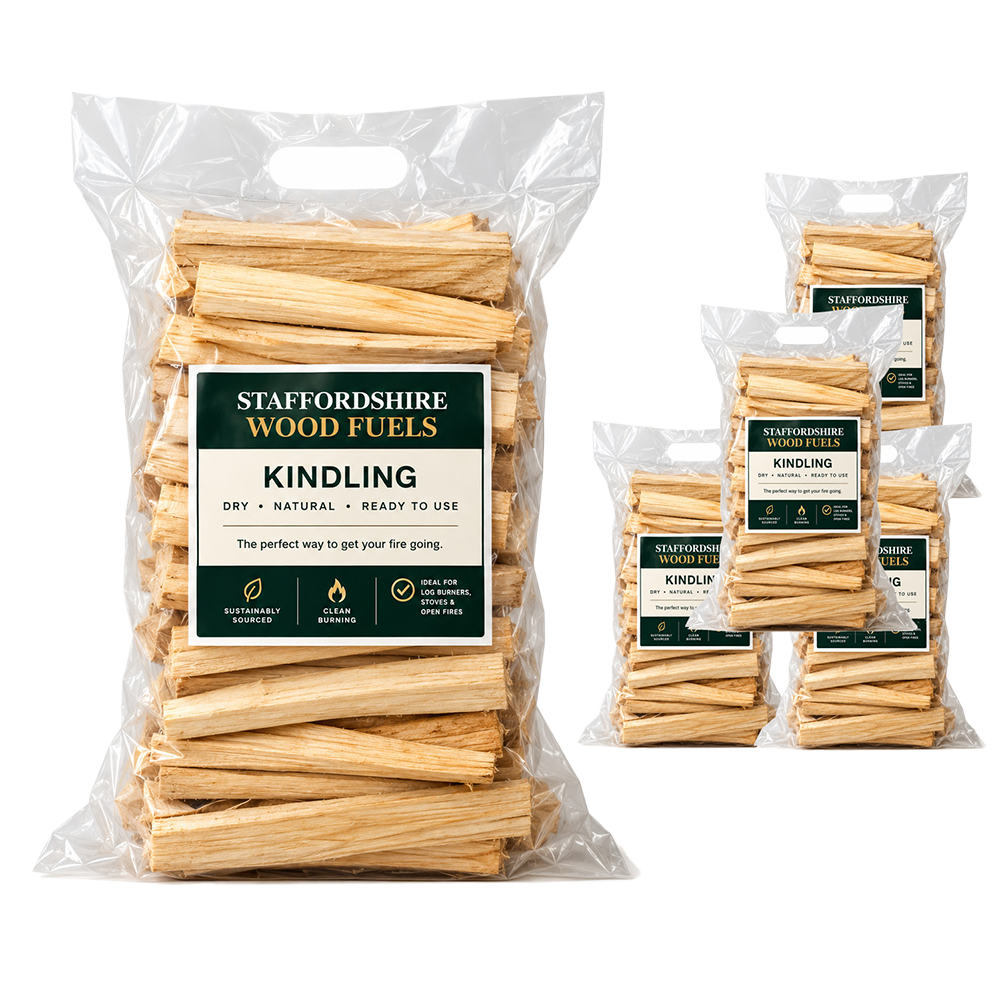 5 Large Premium Kiln-Dried Kindling Bags
