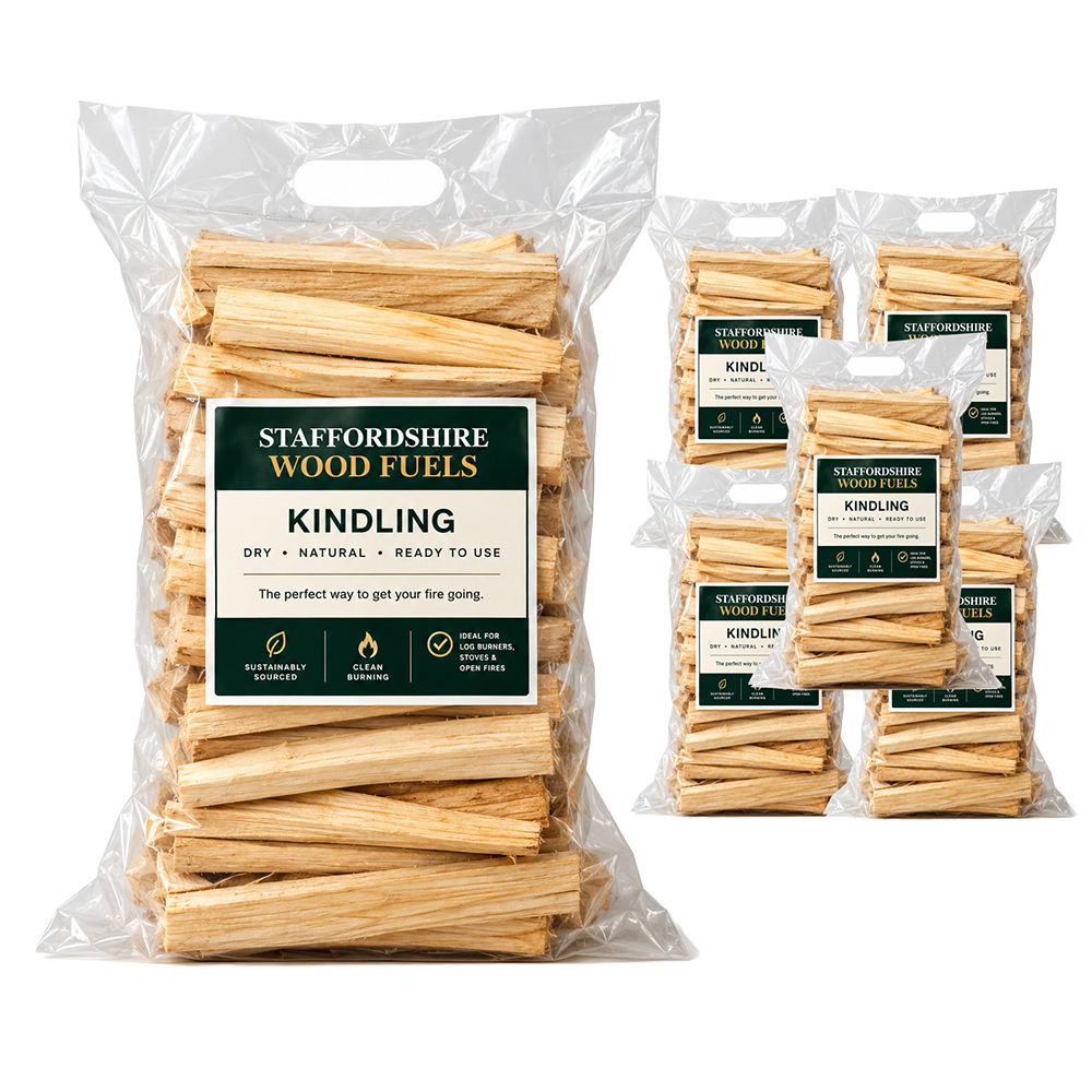 6 Large Premium Kiln-Dried Kindling Bags
